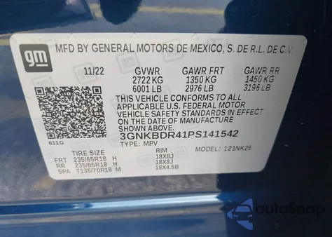 2023 Chevrolet Blazer Fwd 3Lt from USA, damaged, VIN 3GNKBDR41PS141542